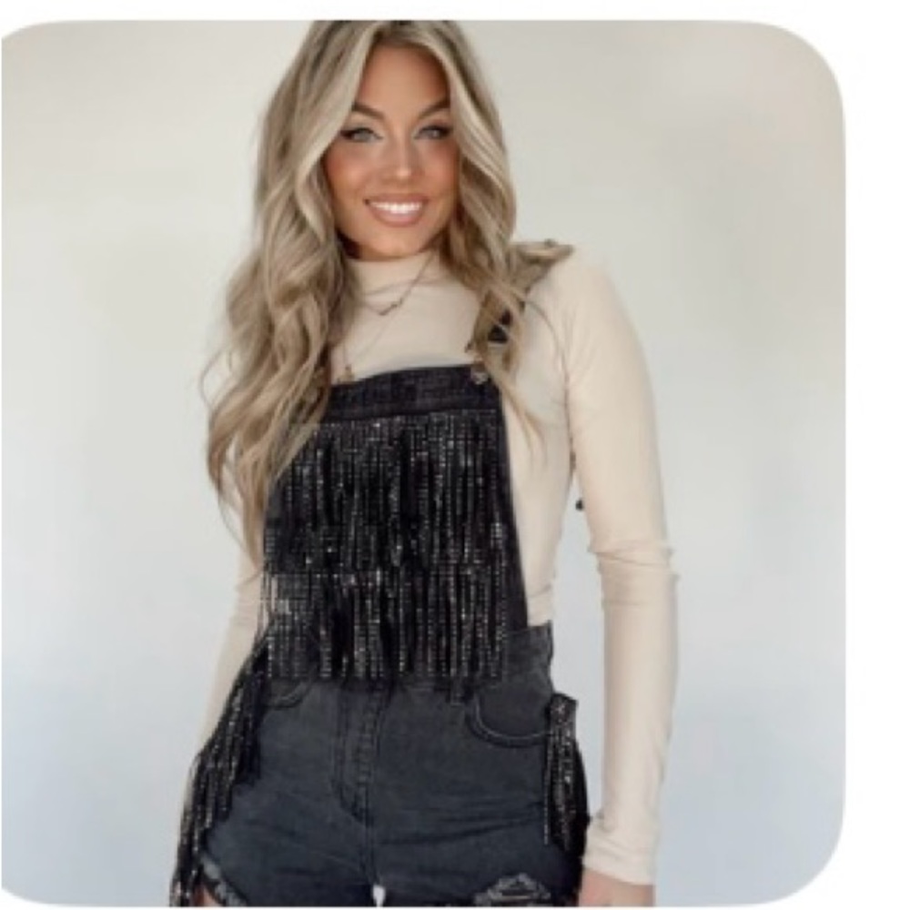 Brand new with tags size small fringe overalls